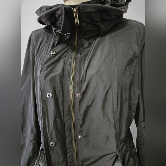 MARC AUREL Olive Green Belted Hidden Hood Jacket. Size 40/ Medium - Picture 10 of 16